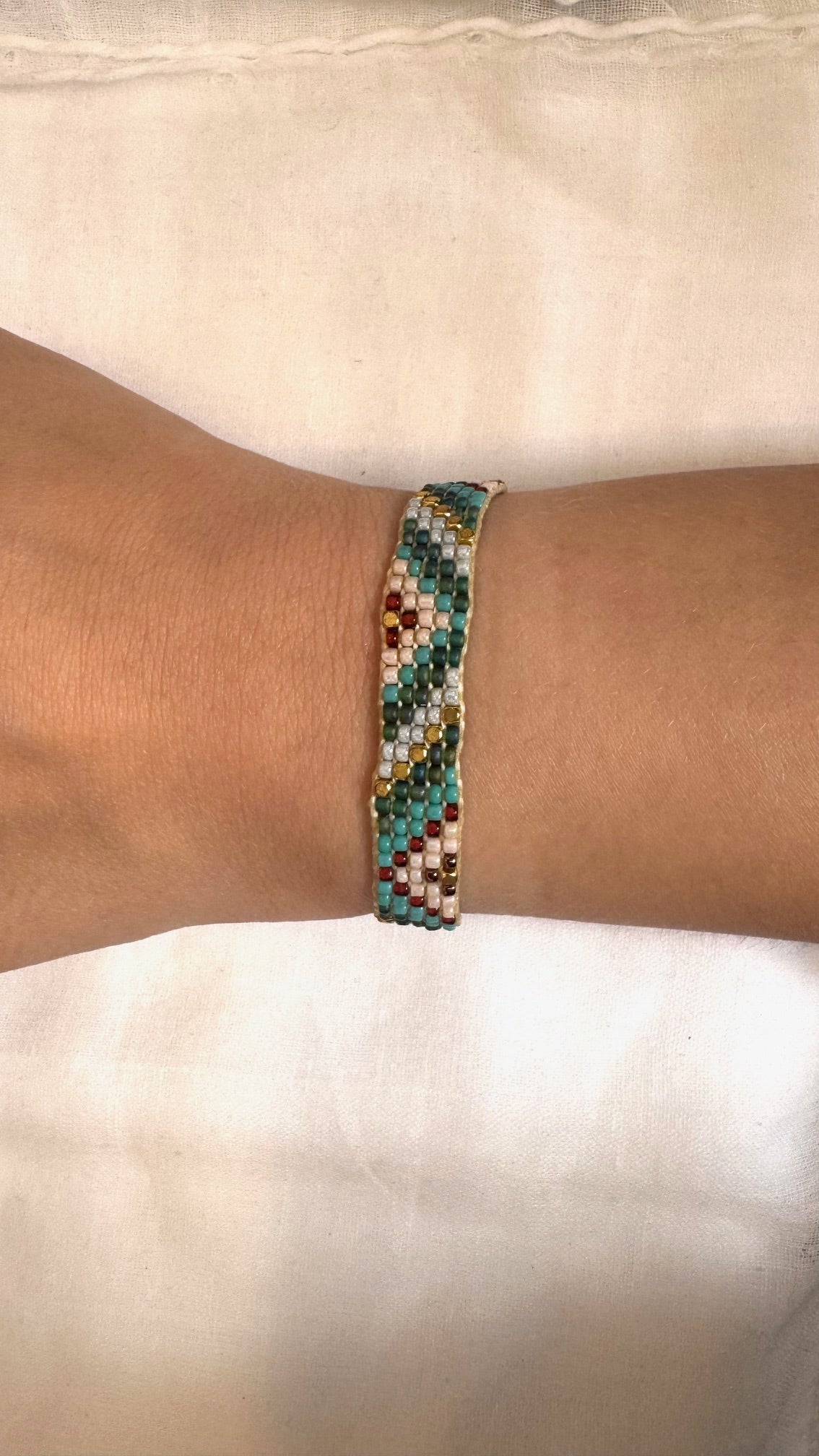 Sister Schmuck - handgefertigtes Armband rosa-grün