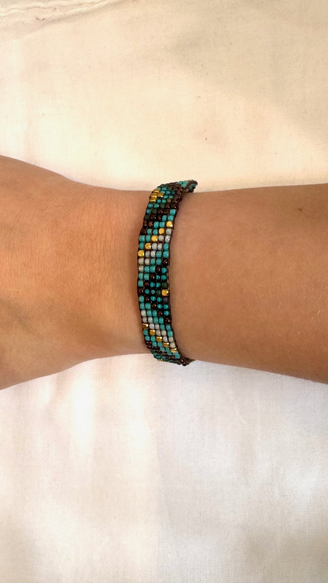 Sister Schmuck - handgefertigtes Armband türkis-grau