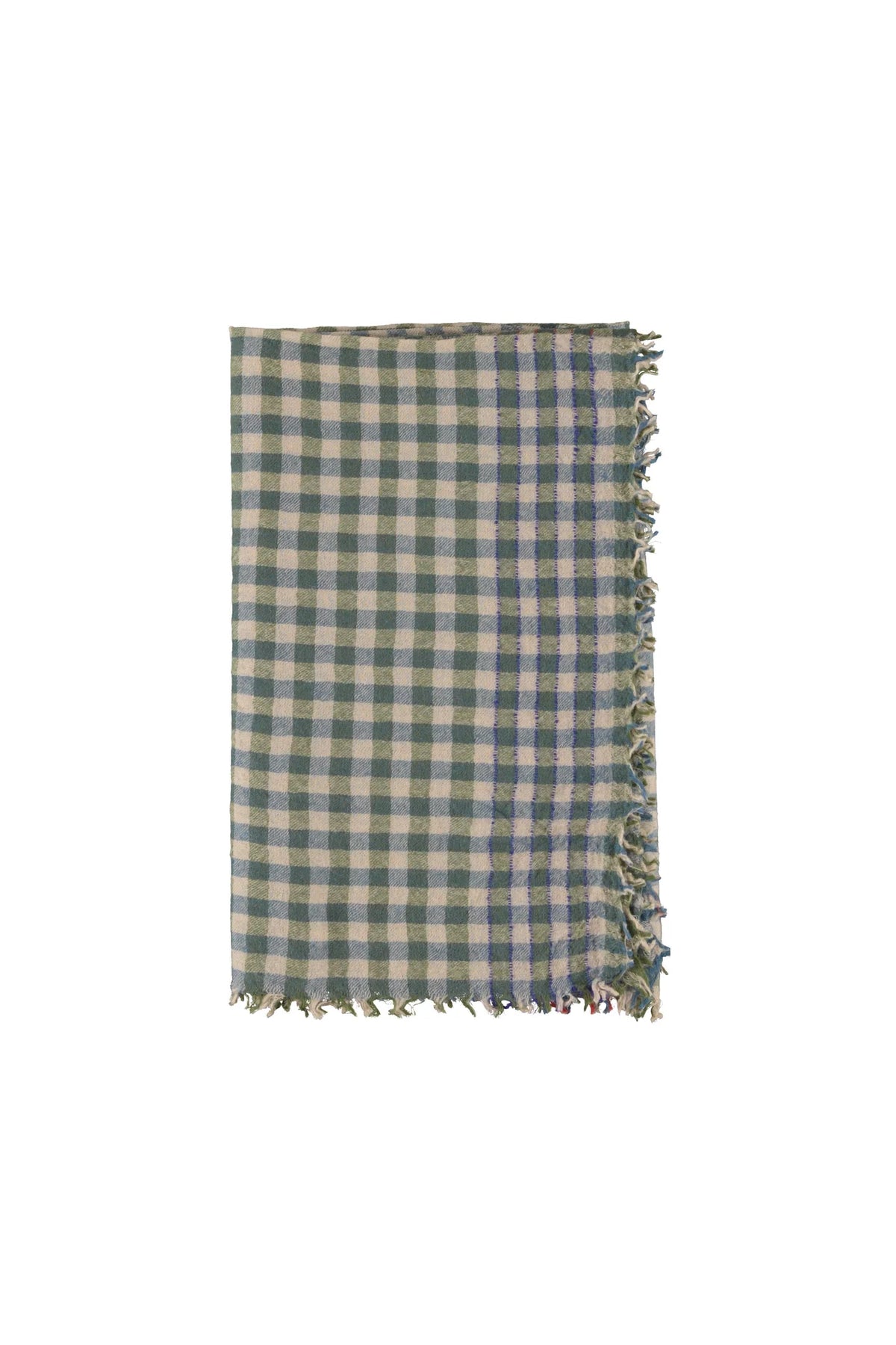 Sisters Department - Damen Schal grün und blau kariert 70x180 cm