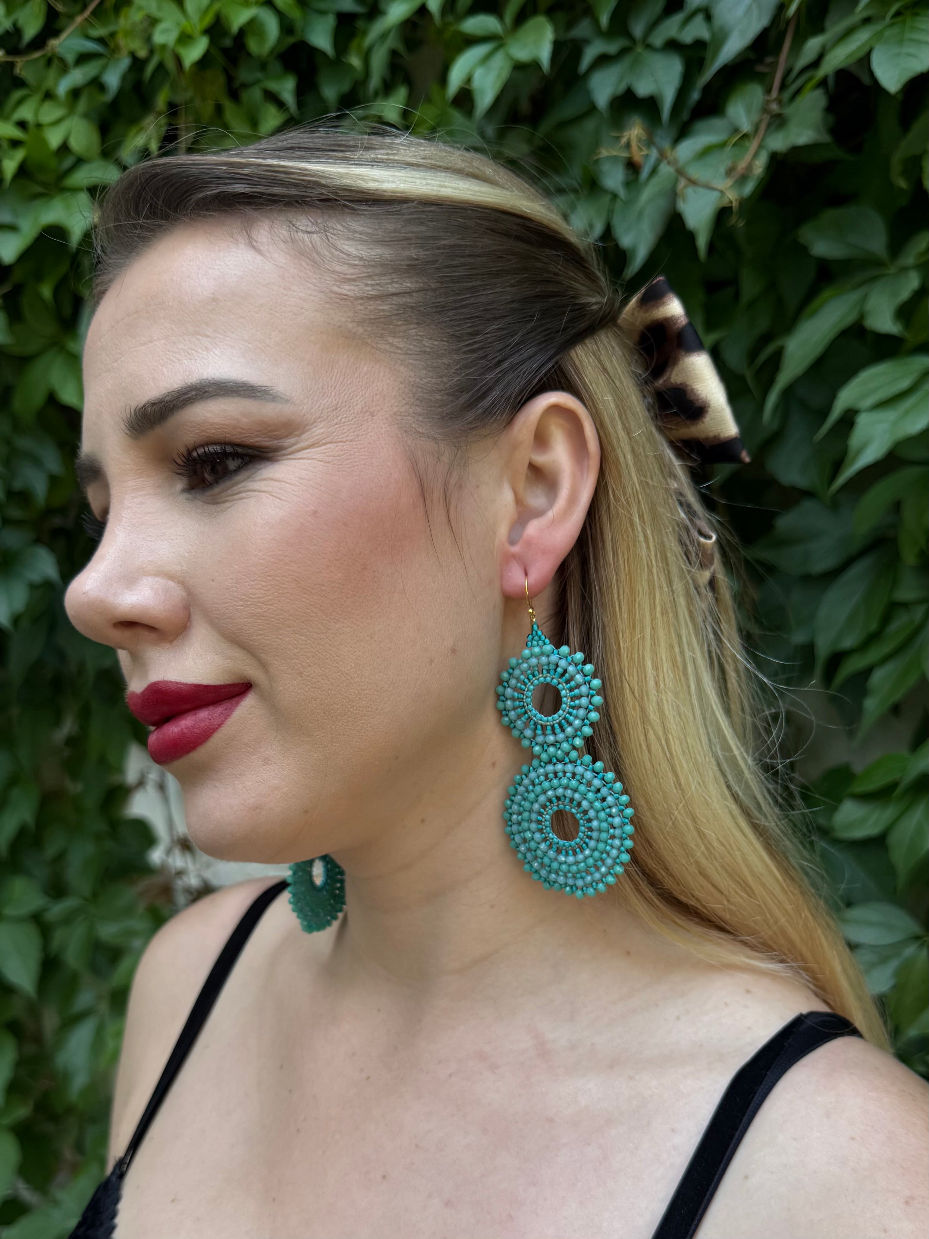 Sisterschmuck-türkis-zweiringe-ohrringe