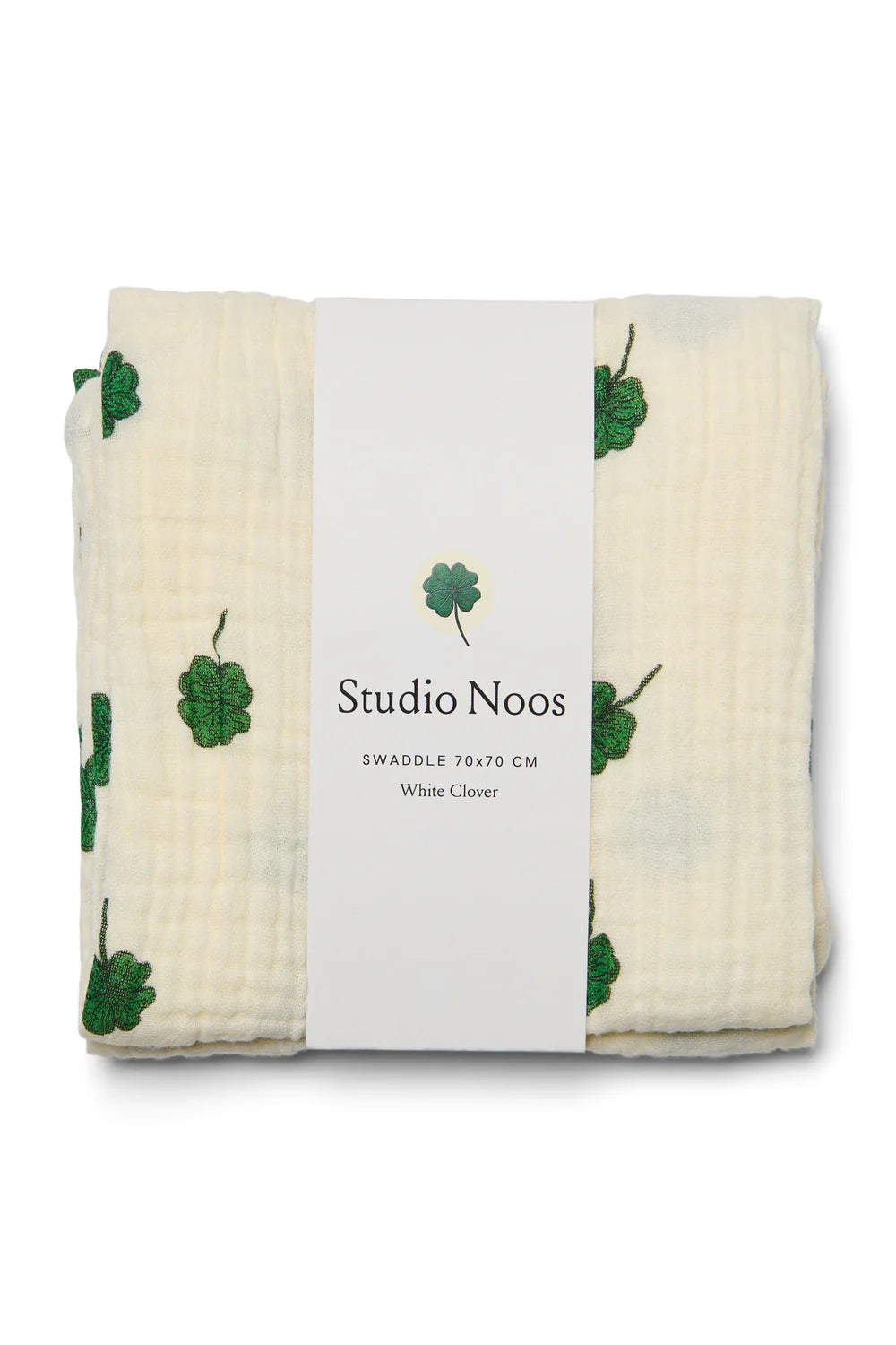 Studio Noos - Babyswaddle 120cm aus Baumwolle (bio) natur Kleeblatt