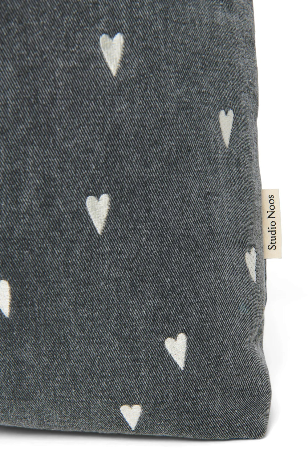 Studio Noos - Denim Mom-Bag/ Shopper grau mit Herzen