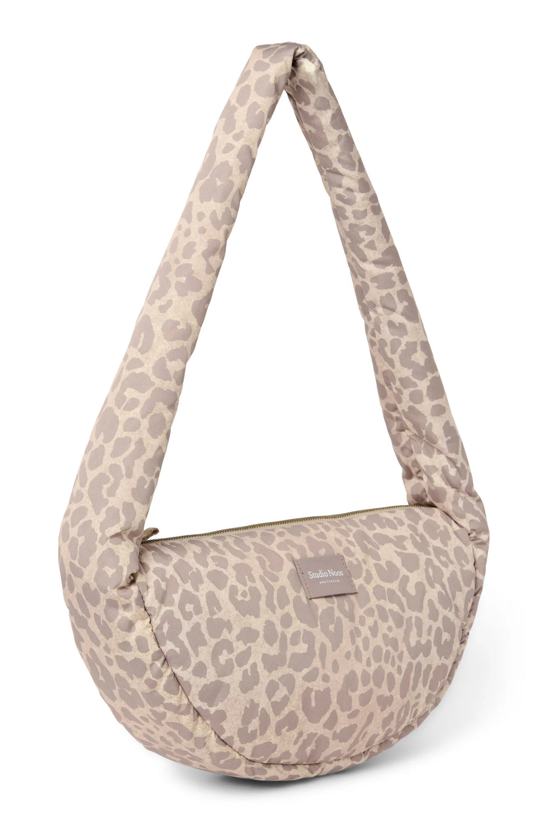 Studio Noos - Beige Leopard Puffy Mini-Umhängetasche