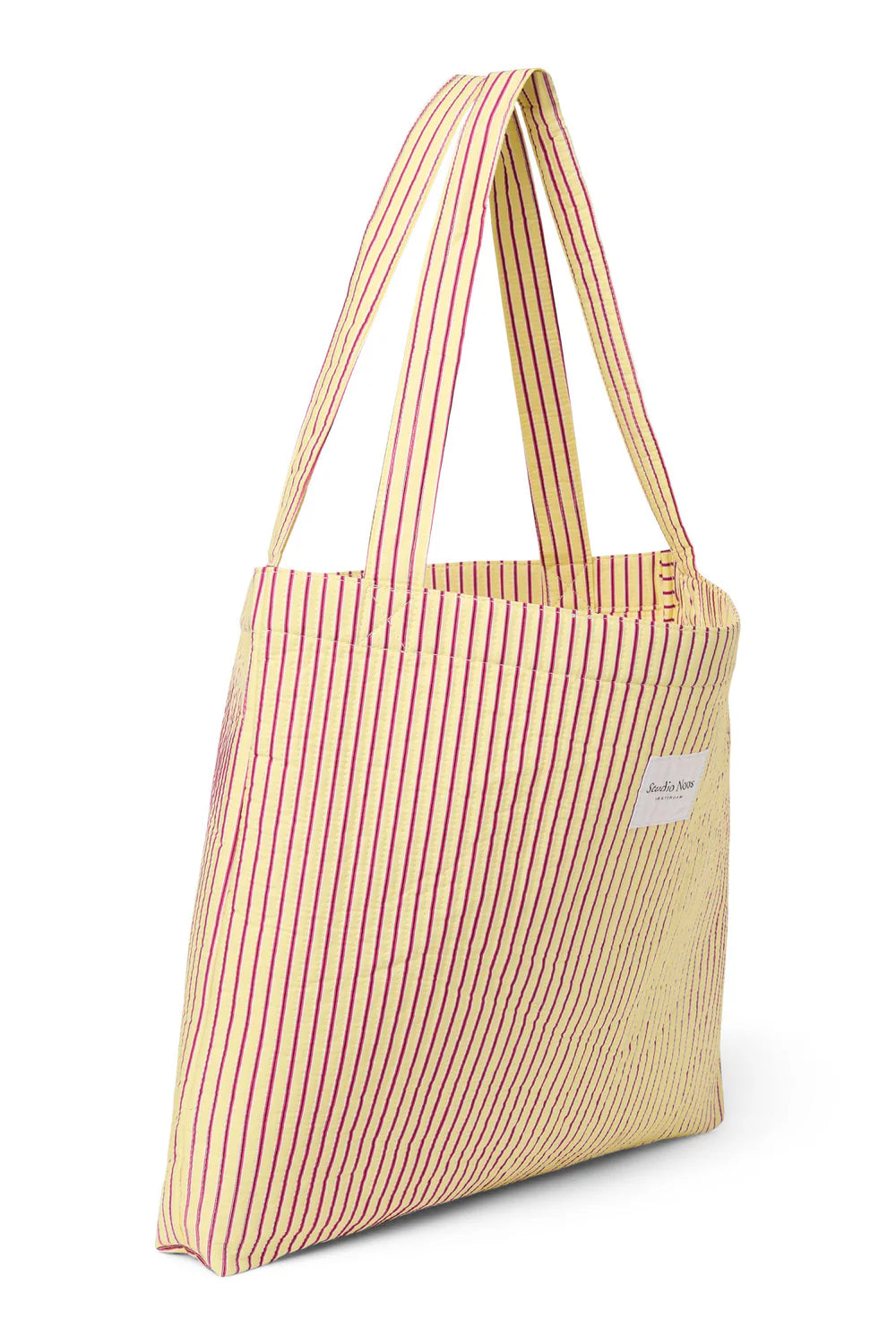 Studio Noos - Damen Tasche Mom-Bag Streifen gelb pink