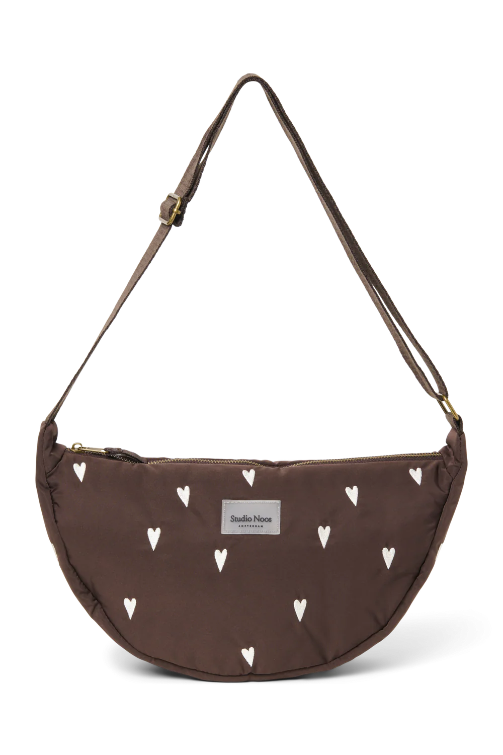 Studio Noos - Gürteltasche braun Herzen weiß