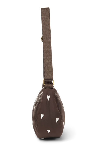 Studio Noos - Gürteltasche braun Herzen weiß