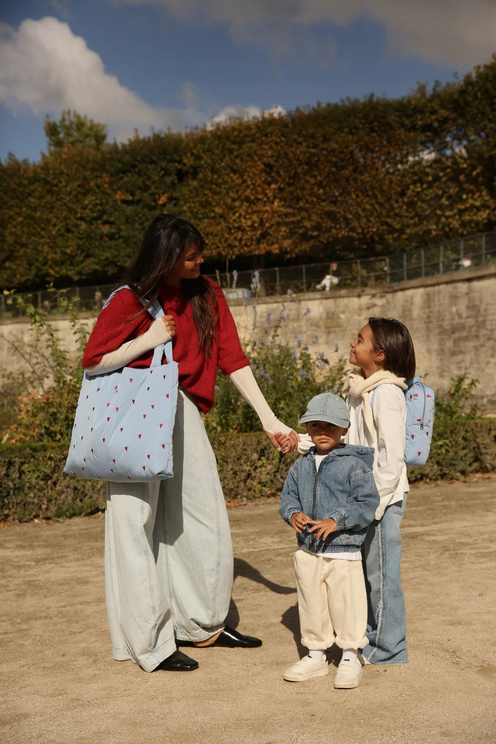 Studio Noos - Puffy Mom Bag Hellblau mit Herzen