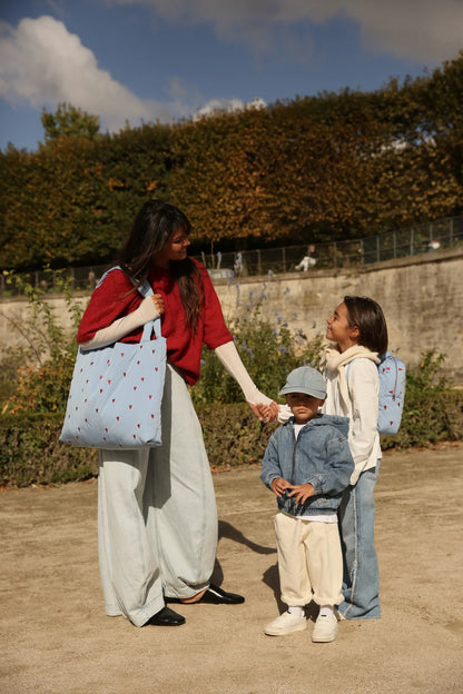 Studio Noos - Puffy Mom Bag Hellblau mit Herzen