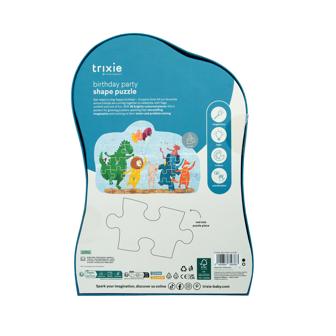 Trixie - Kinder Puzzle „Happy Birthday“ mit Tiermotiven – 36 Teile