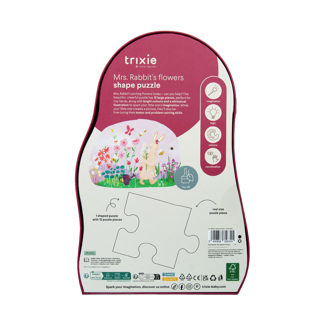 Trixie - 12-teiliges Puzzle „Mrs. Rabbit‘s Blumen“