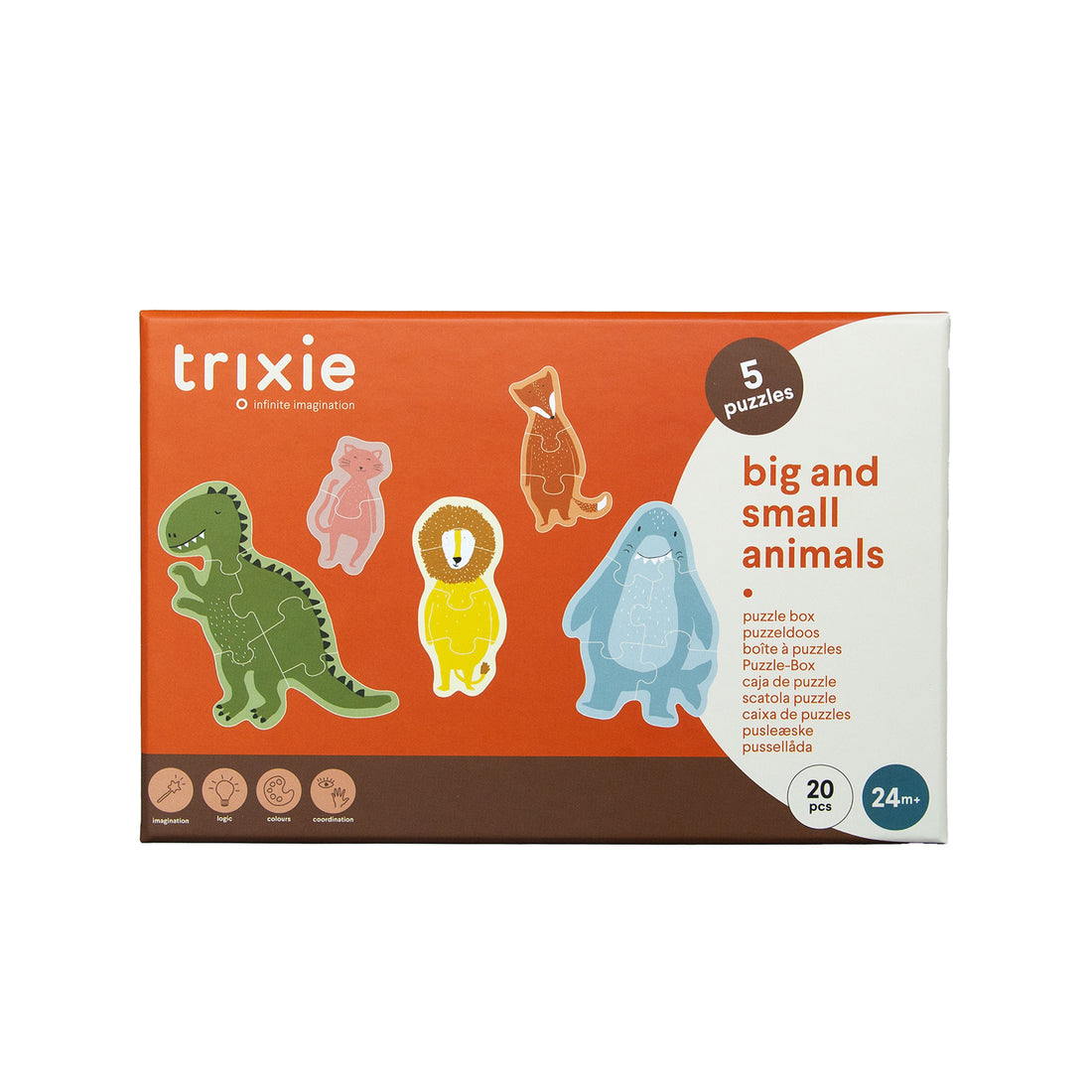 Trixie - Kinder Puzzle „Tiere nach Größe“ – 5 Lernpuzzle