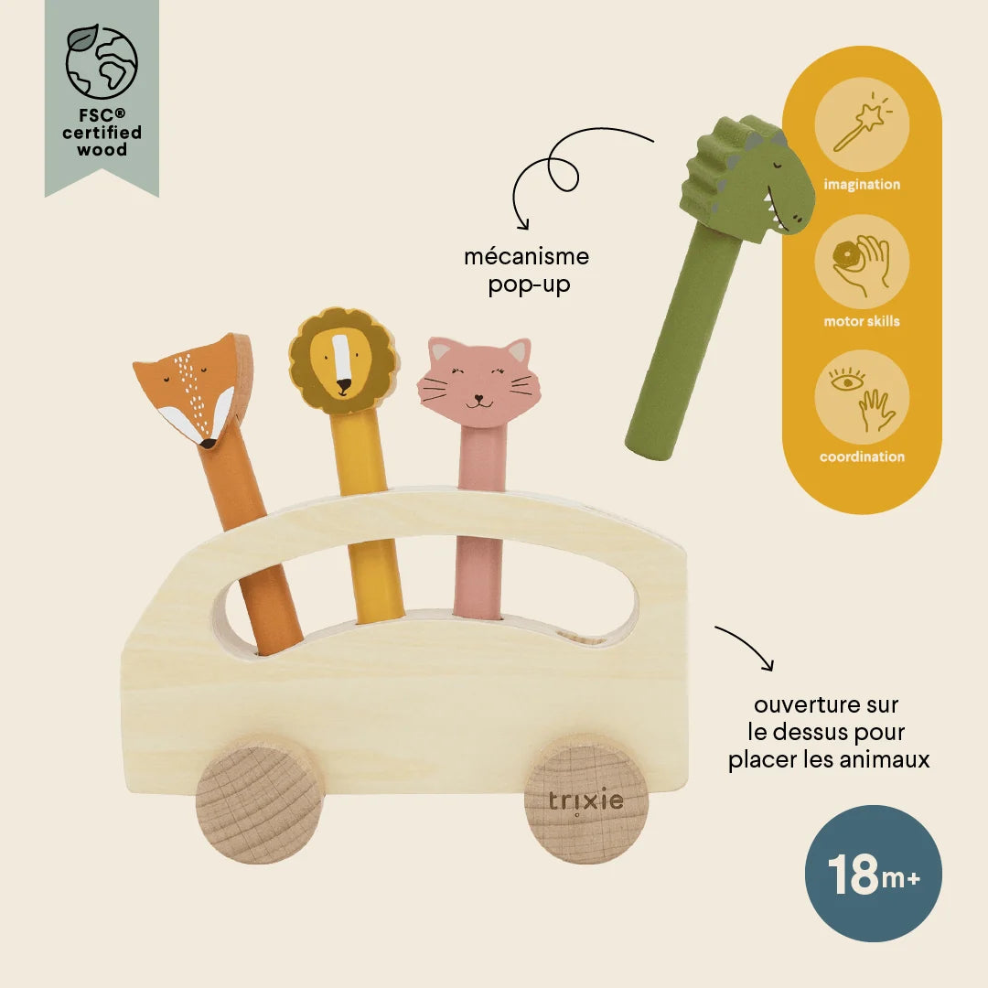 Trixie - Pop-up-Tierbus aus Holz