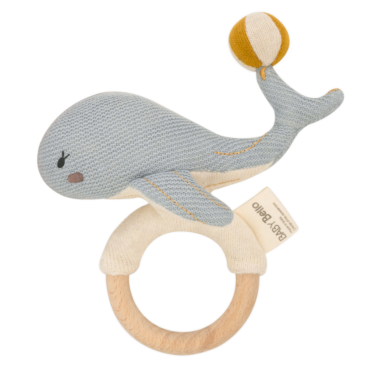 Baby Bello - Rassel "Wally the Whale" Baumwolle (Bio)