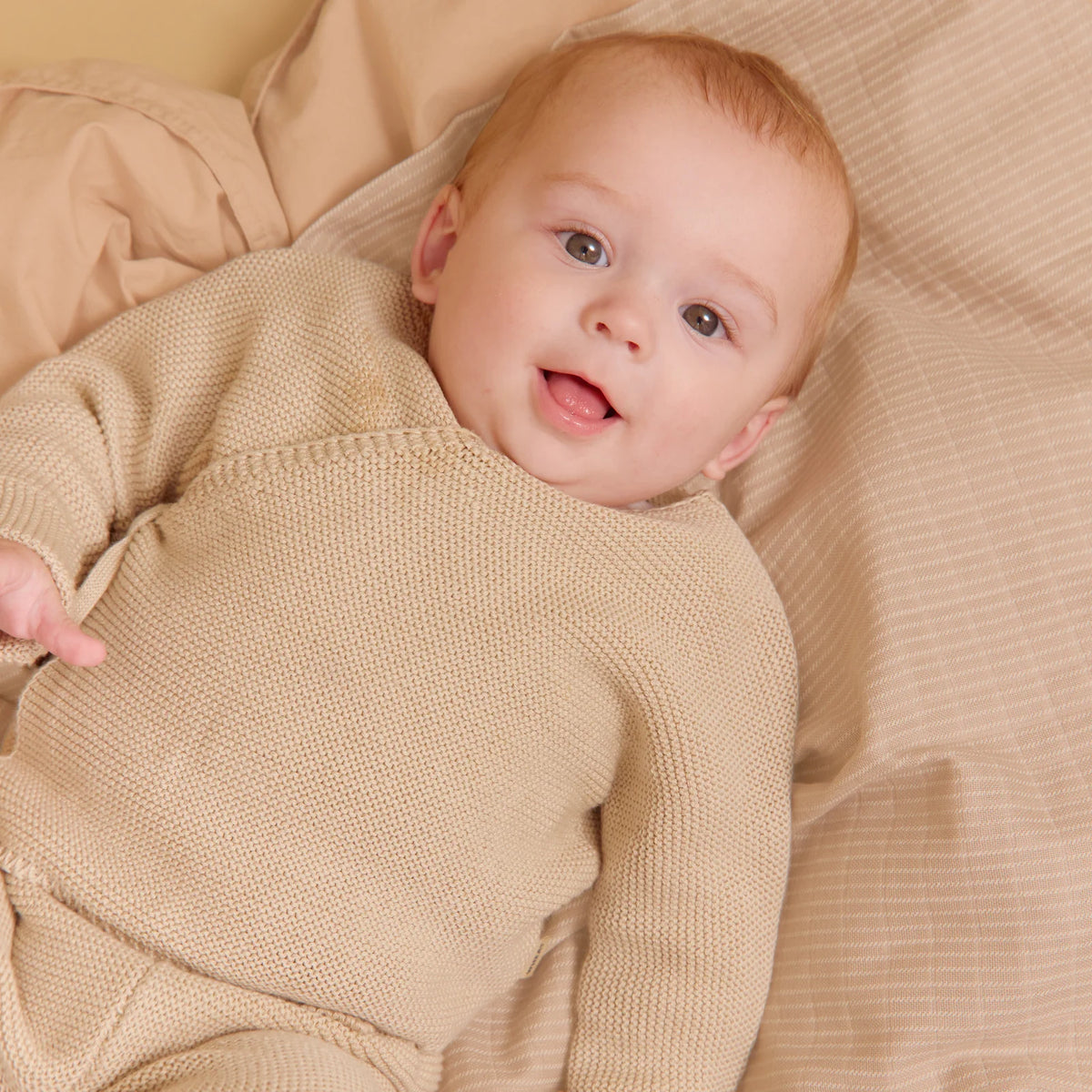 Wheat - Baby Strick-Wickeljacke Baumwolle (bio) natur
