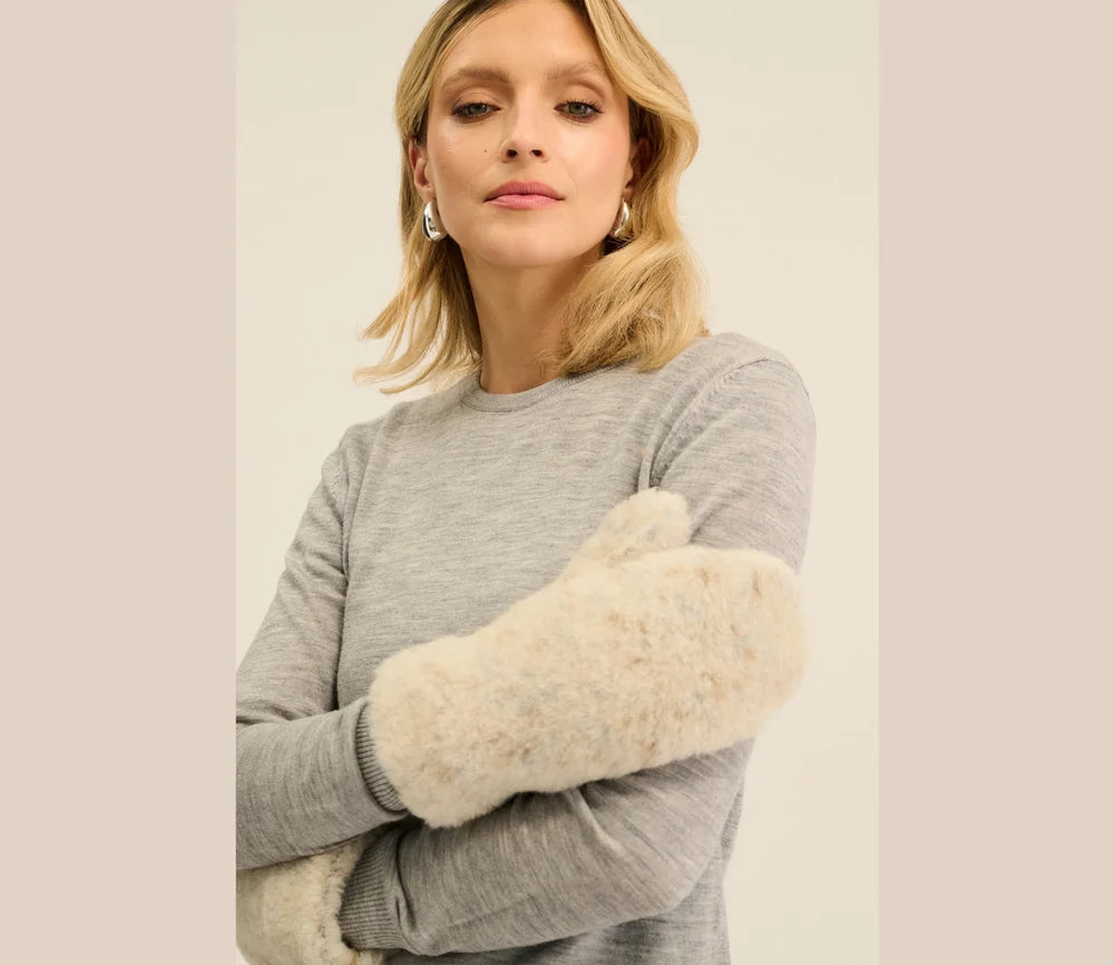 Alwero - Damen Handschuhe Biowolle natur