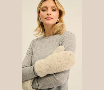 Alwero - Damen Handschuhe Biowolle natur