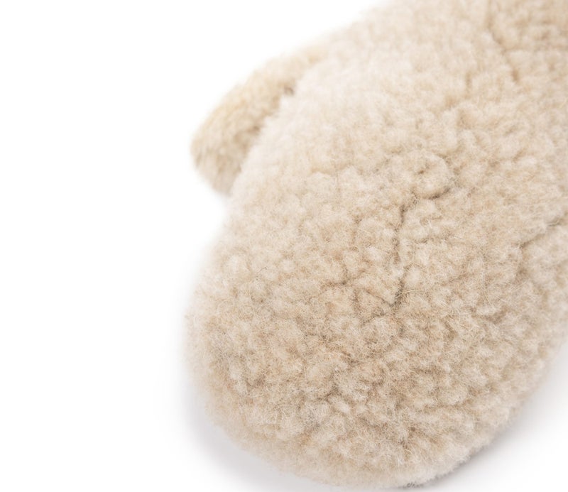 Alwero - Damen Fäustlinge Gully Wolle natur