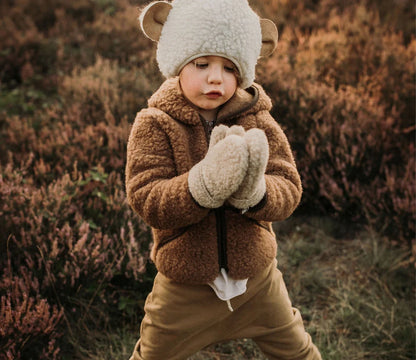 Alwero - Kinder Handschuhe Biowolle natur