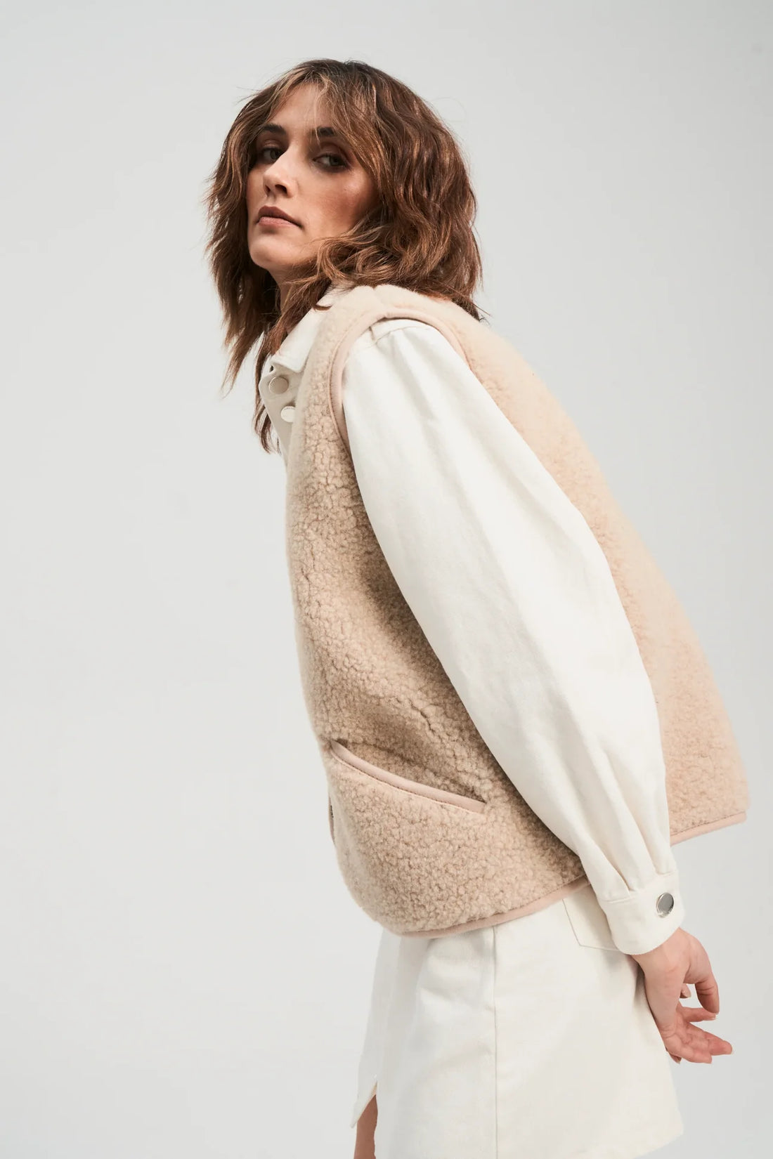 Alwero - Damen Wollweste POS beige