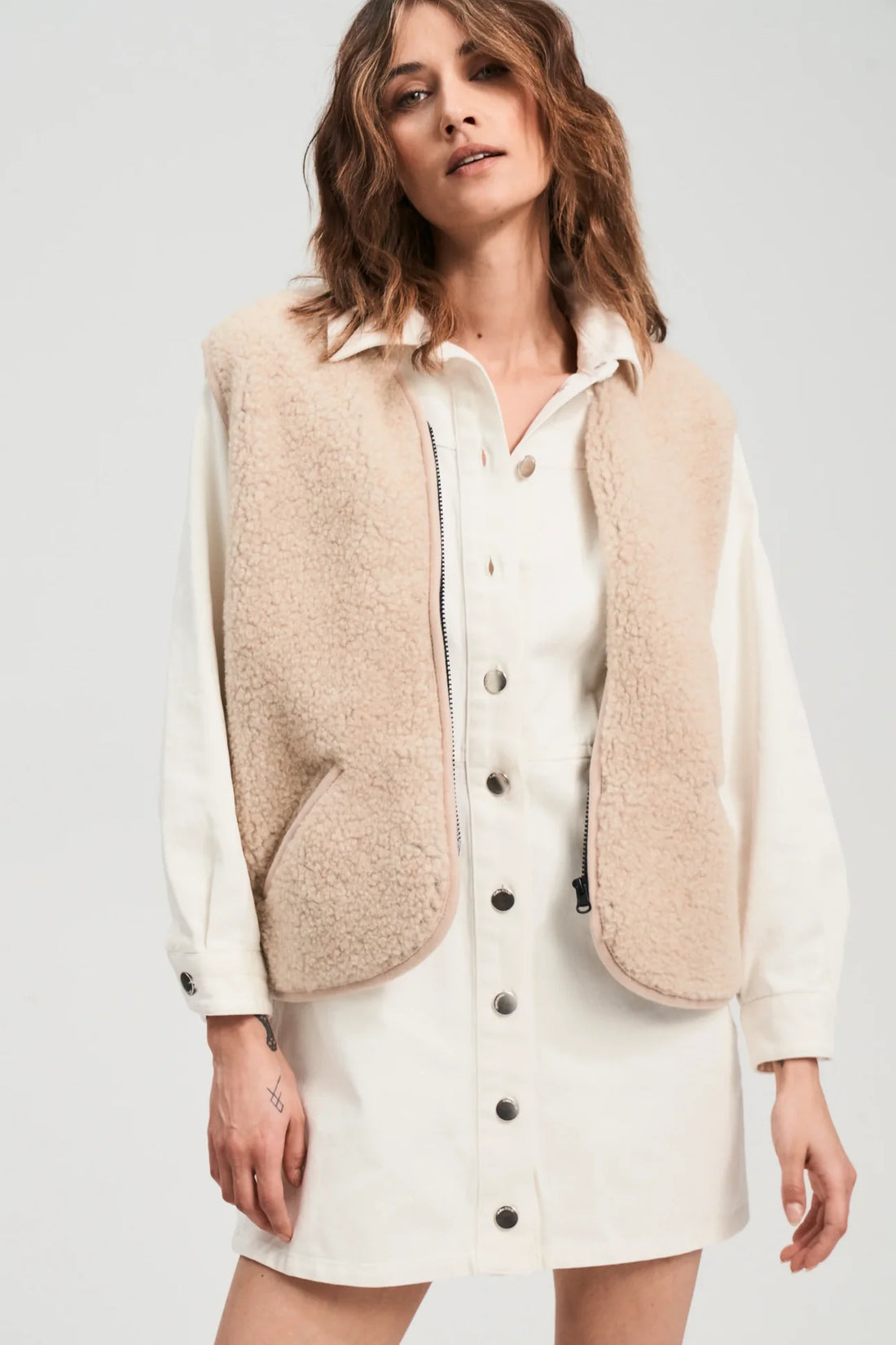 Alwero - Damen Wollweste POS beige