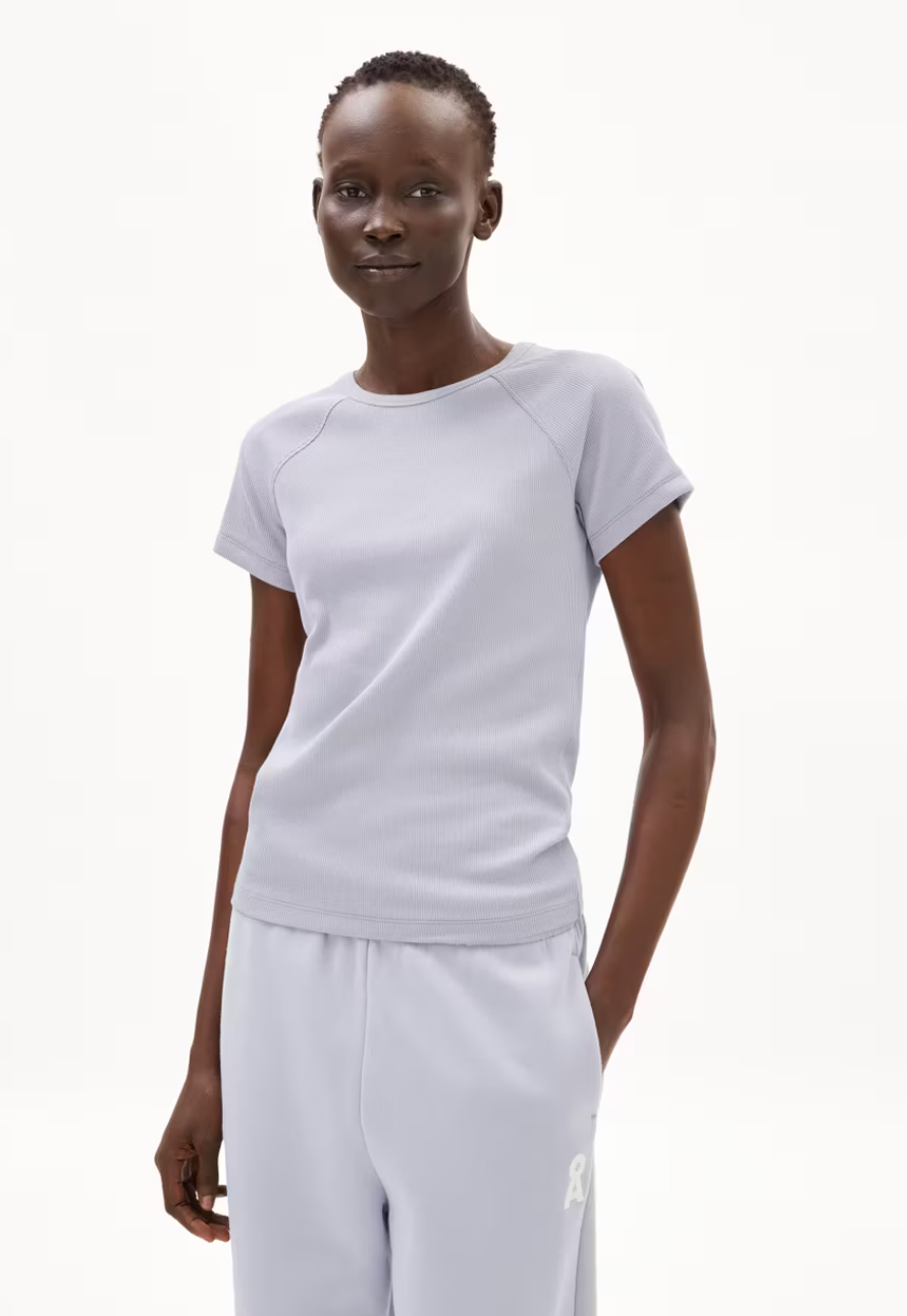 Armedangels - T-Shirt Hanjaa Baumwolle (bio) hellblau