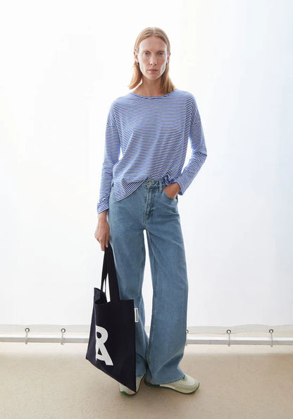 Armedangels - Langarmshirt XIANAA blau gestreift