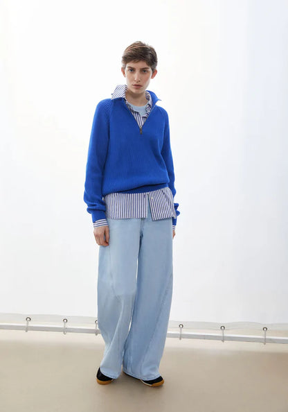 Armedangels - Strickpullover mit Reißverschluss blau für Frauen