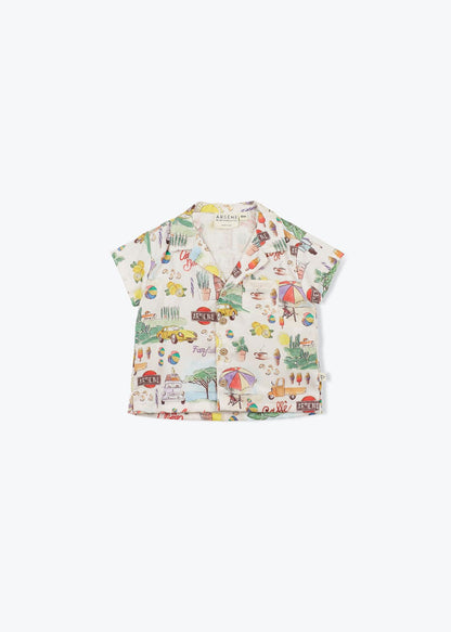 Exklusiv bedrucktes Babyhemd Italien für Jungen von Arsène et les Pipelettes .Exklusiv bedrucktes Babyhemd Italien für Jungen von Arsène et les Pipelettes .
