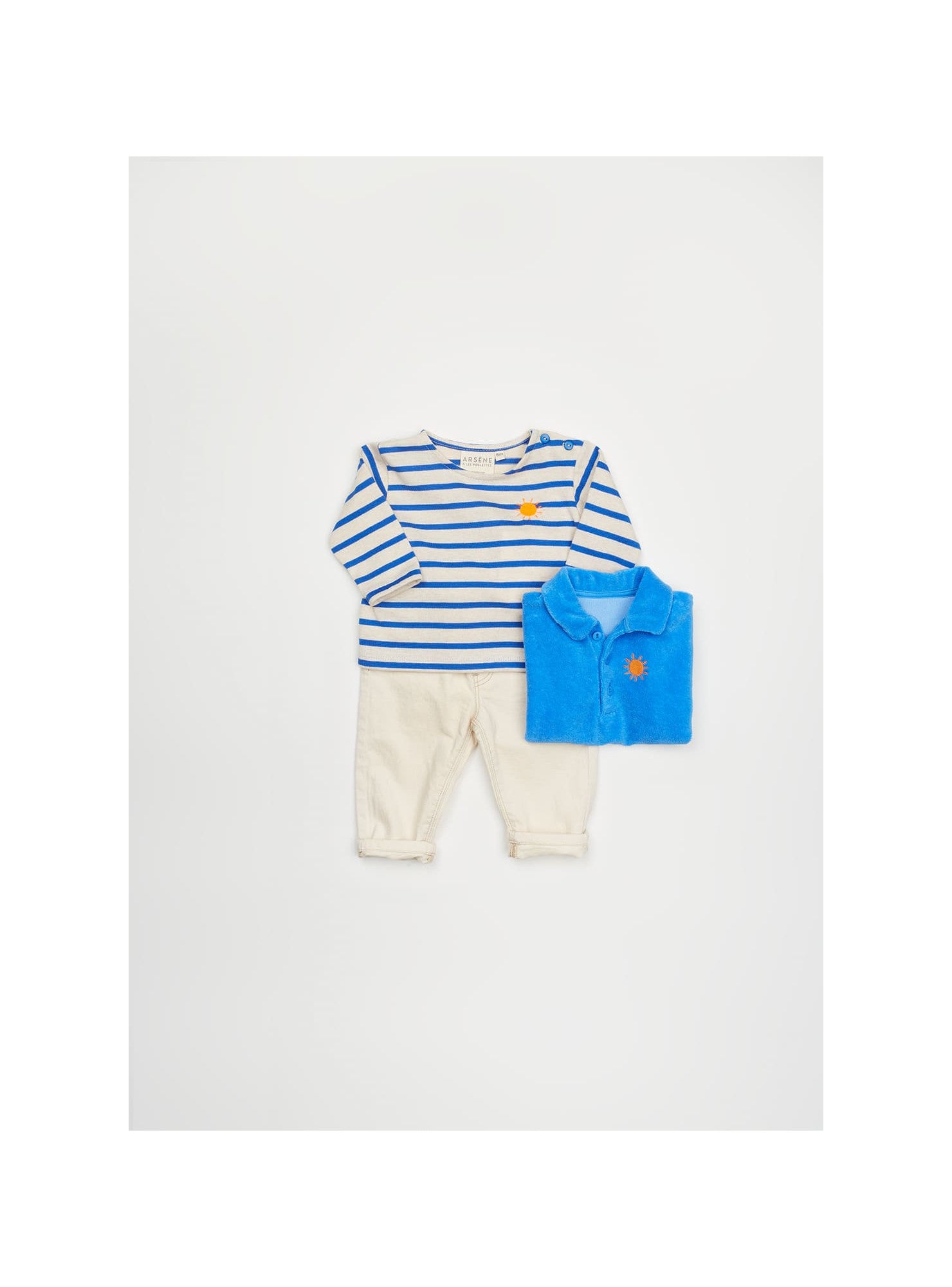 Arsène et les Pipelettes - Baby Langarmshirt gestreift blau
