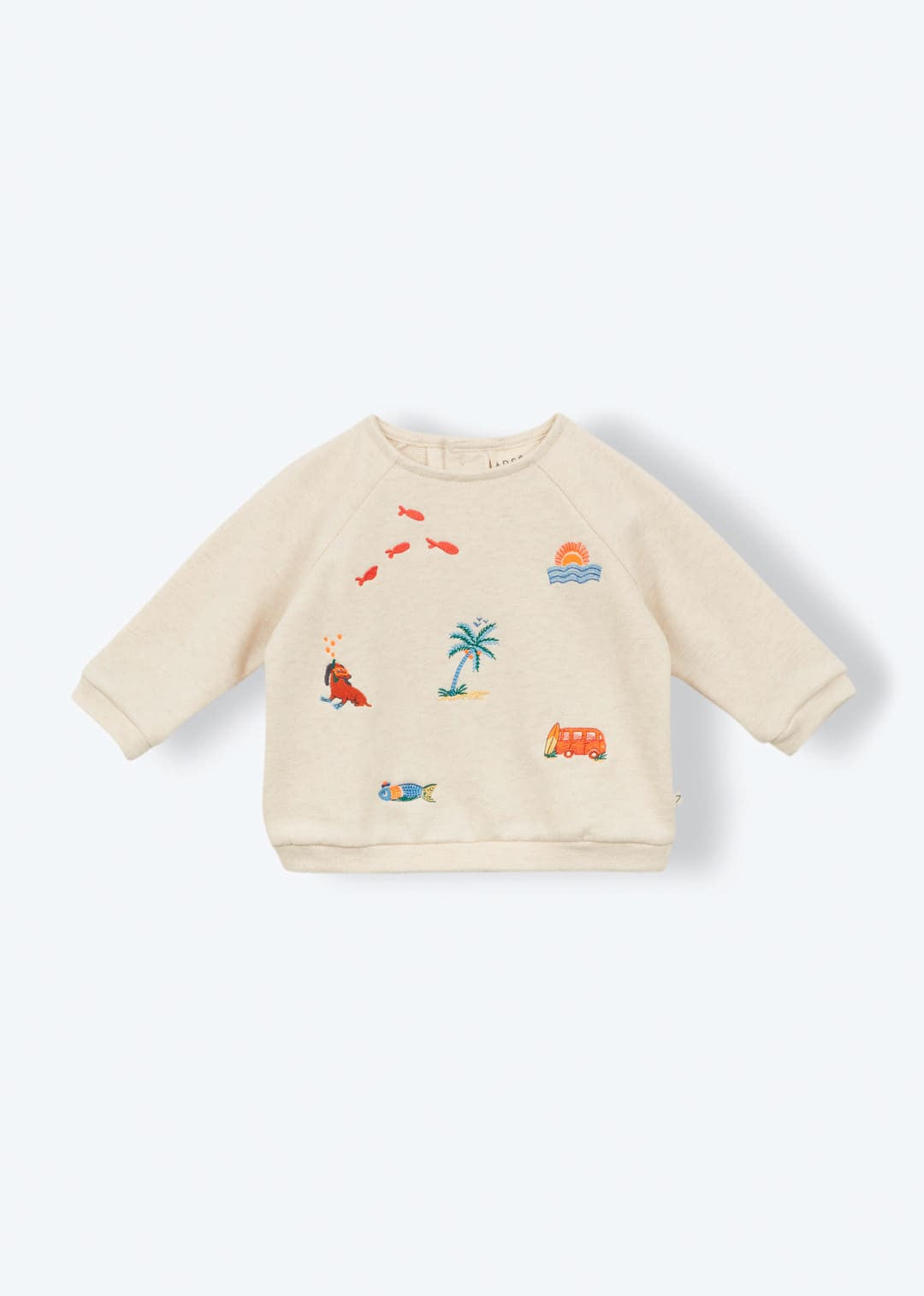 Süßes Baby-Sweatshirt mit Sommer Strickerei für Mädchen und Jungen von Arsène et les Pipelettes.