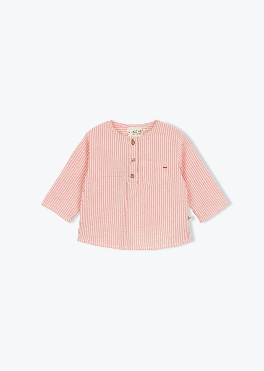 Süßes Baby Hemd gestreift rosa für Mädchen  und Jungen von Arsène et les Pipelettes.