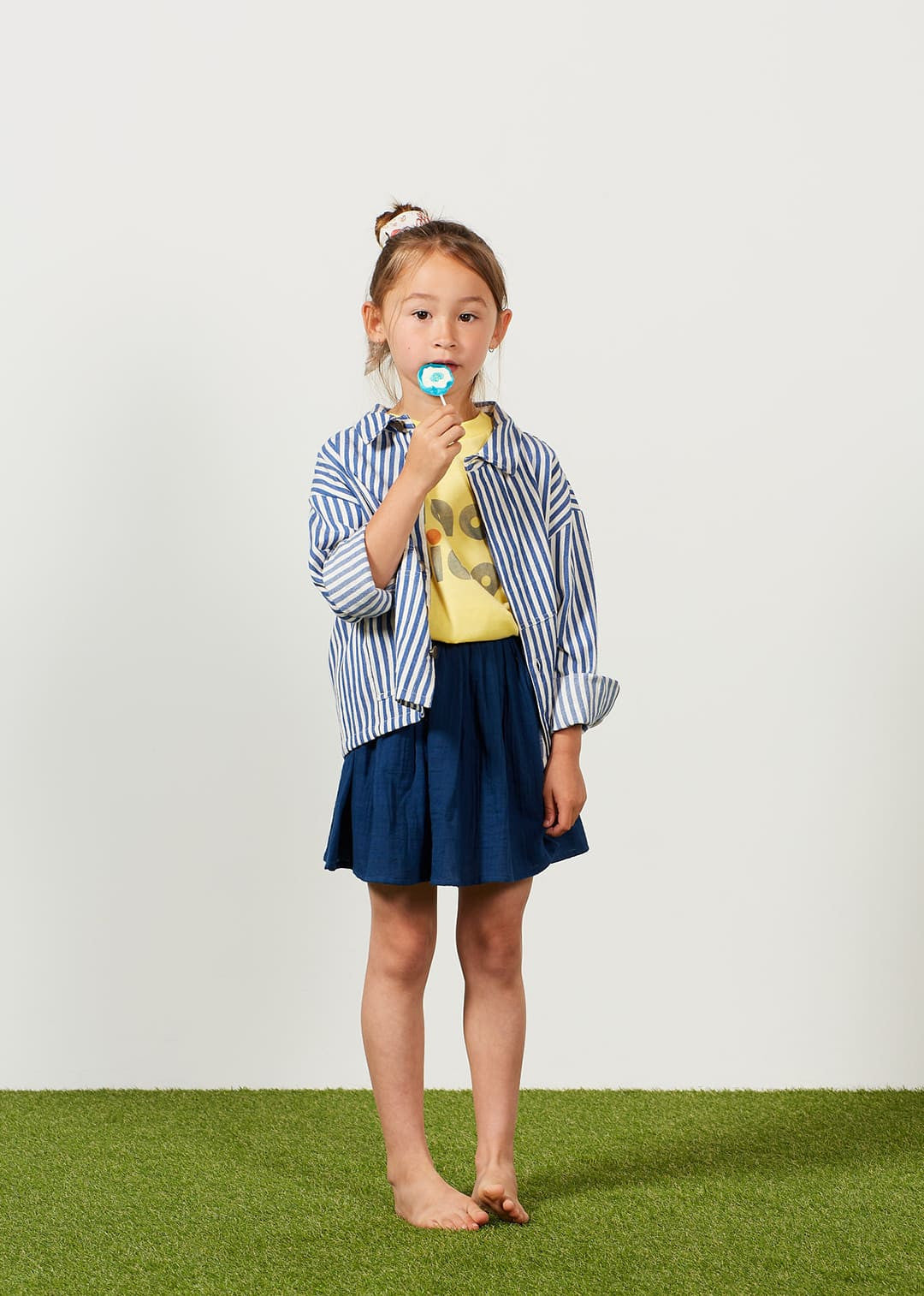 Arsène et les Pipelettes - Kinder Jacke gestreift blau