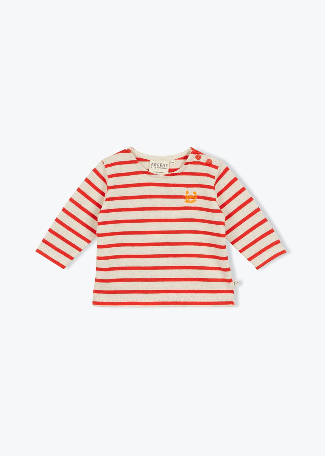 Süßes Baby Langarmshirt gestreift für Mädchen und Jungen von Arsène et les Pipelettes.