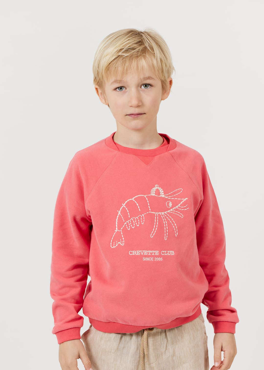Kinder-Sweatshirt mit Garnelenmuster für Mädchen und Jungen von Arsène et les Pipelettes.