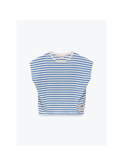 Arsène et les Pipelettes - Damen T-Shirt blau-weiß gestreift