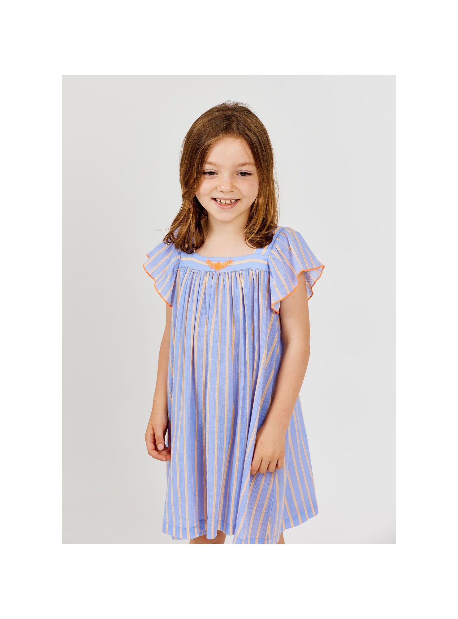 Arsène et les Pipelettes - Kinder Kleid lila gestreift