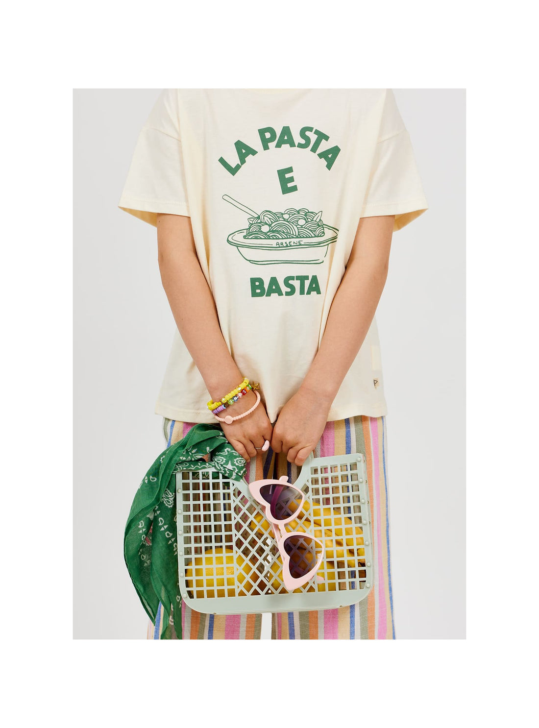 Arsène et les Pipelettes - Kinder T-Shirt "Pasta e Basta" natur