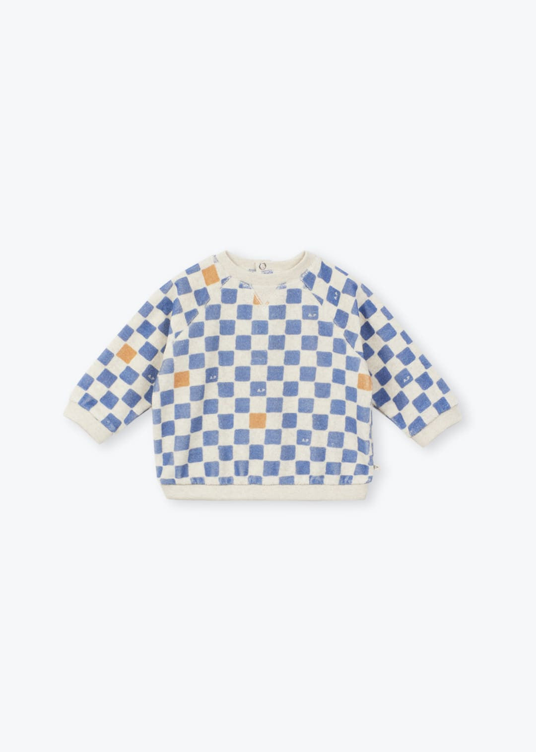 Arsène et les Pipelettes - Baby Langarmshirt blau-weiß kariert