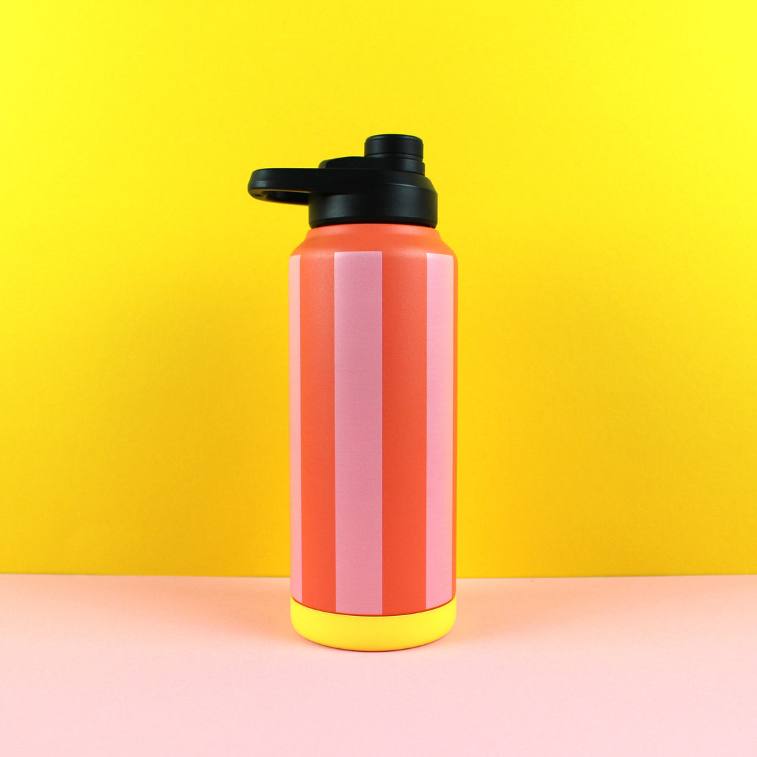 Ava & Yves - Kinder Trinkflasche Streifen rot-rosa 1000ml