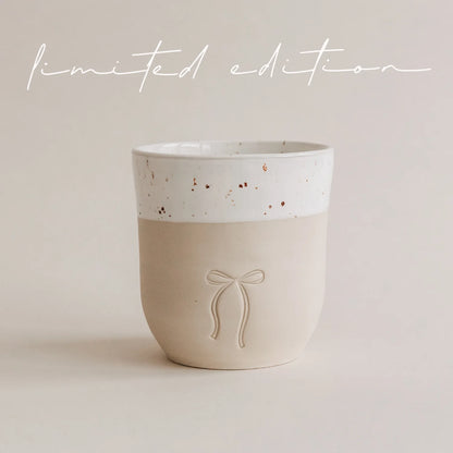 Eulenschnitt - handgemachter Becher limitierte Edition Schleife