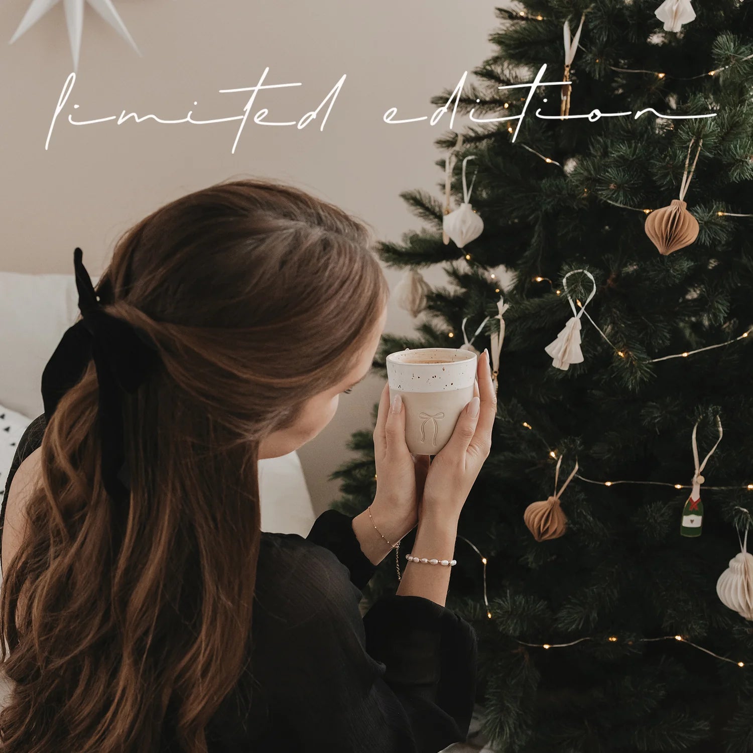 Eulenschnitt - handgemachter Becher limitierte Edition Schleife