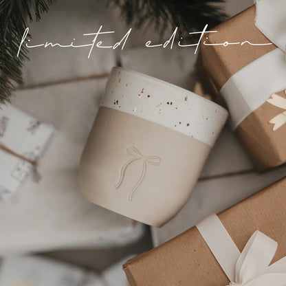 Eulenschnitt - handgemachter Becher limitierte Edition Schleife