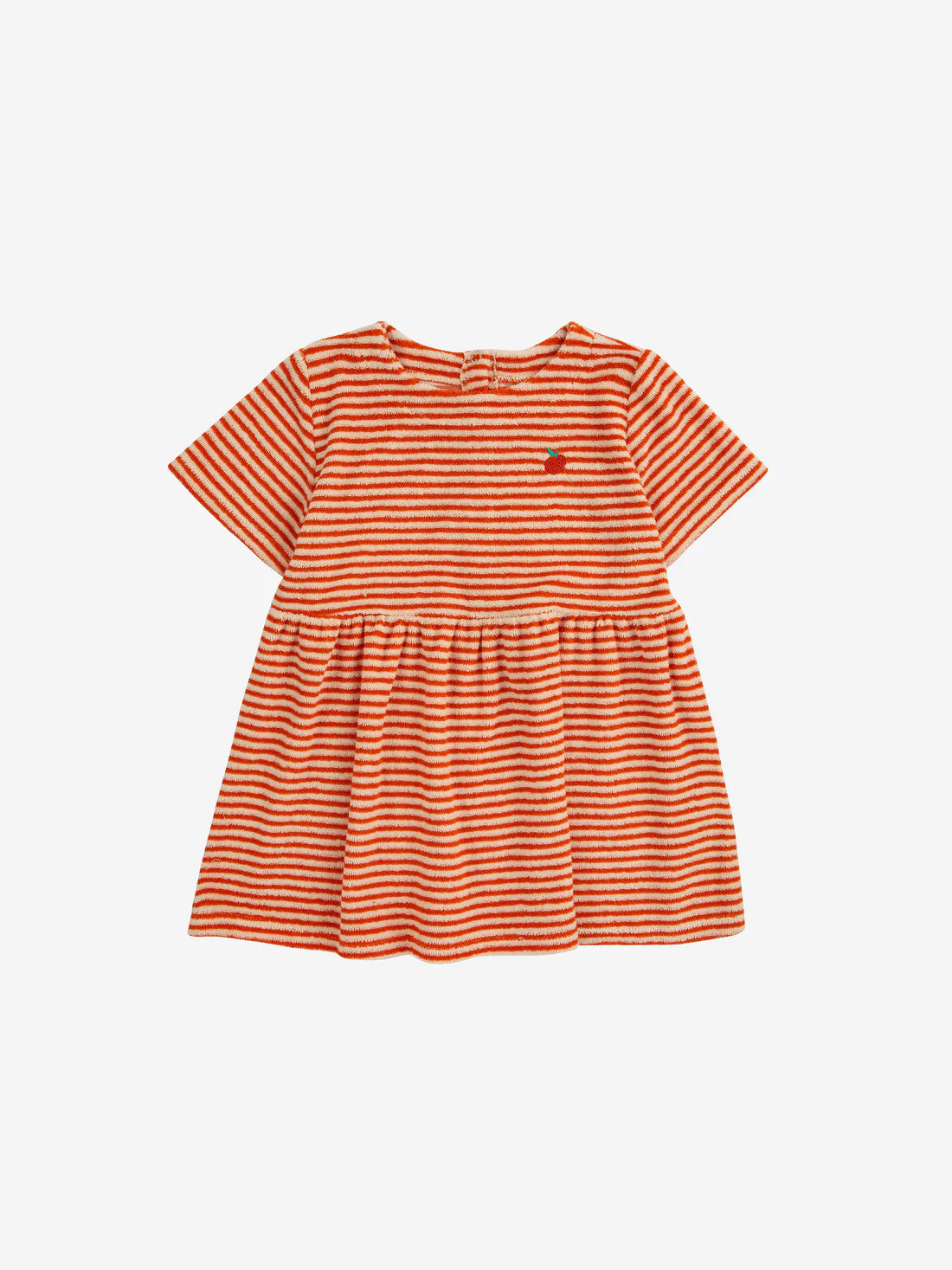 Bobo Choses - Baby Kleid gestreift orange Biobaumwolle