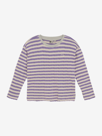 Brands4kids - Langarmshirt lila weiß gestreift für Kinder