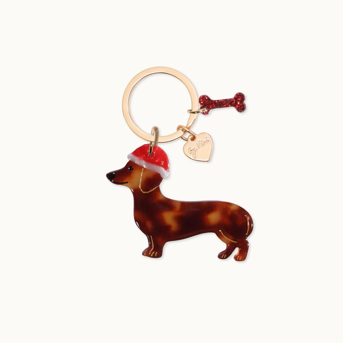 by Vivi. e. K. - Schlüsselanhänger Dackel Weihnachten