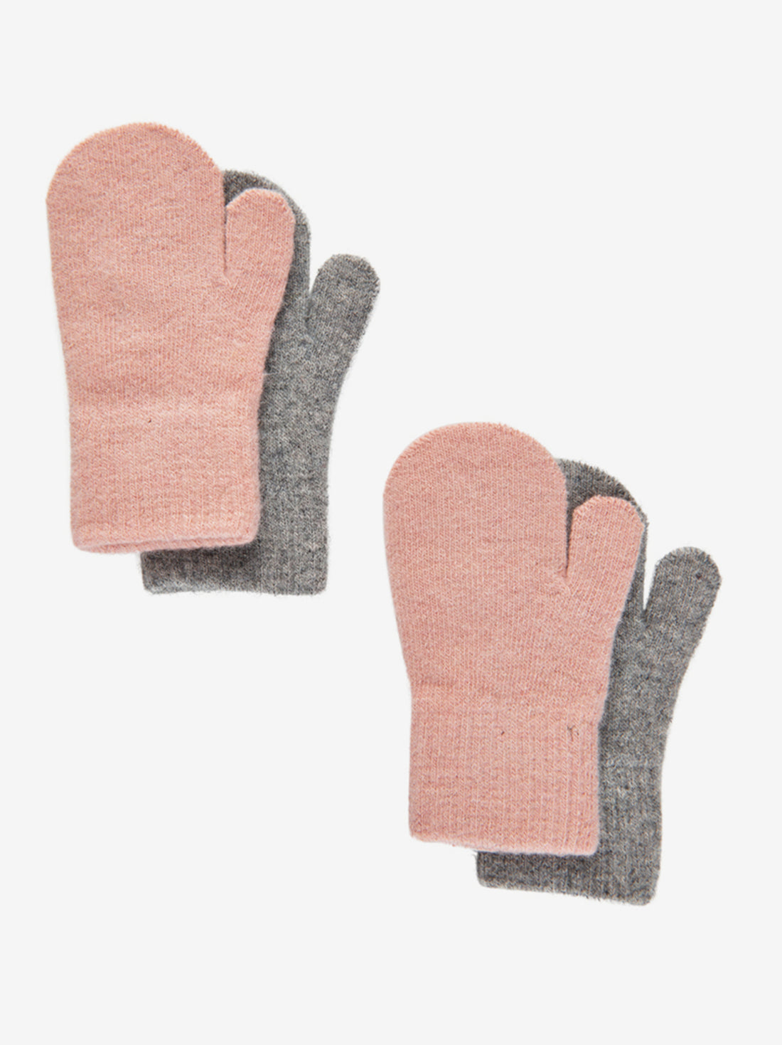 Praktische 2er-Pack Handschuhe aus Wolle mit Rippbündchen an den Handgelenken.