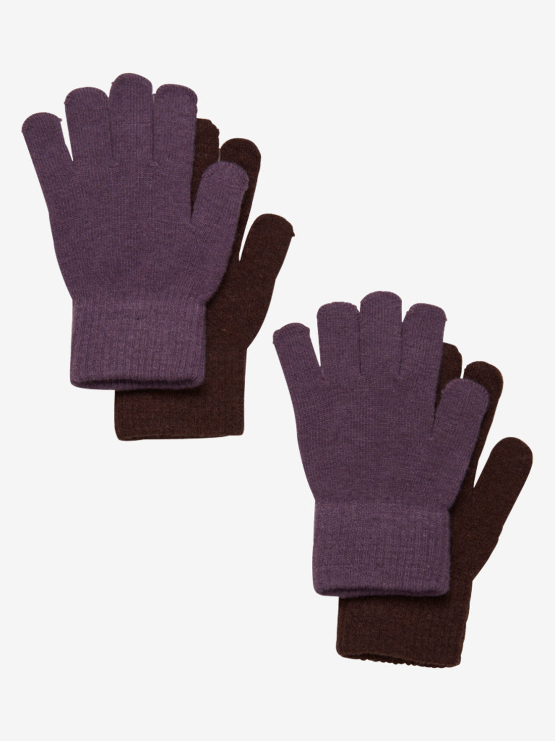 Warme und praktische 2er-Pack Fingerhandschuhe aus Wolle mit Rippbündchen an den Handgelenken.