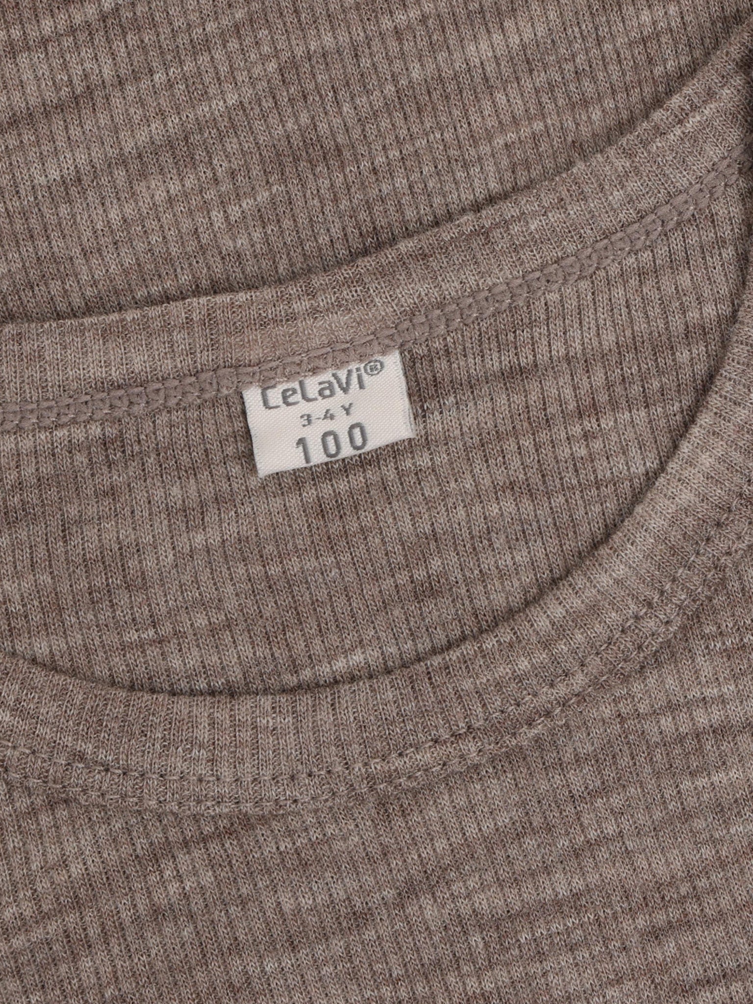 CeLaVi - Kinder Langarmshirt 100 % Wolle braun