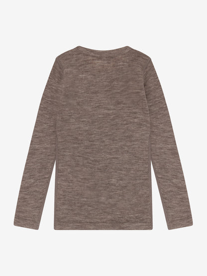 CeLaVi - Kinder Langarmshirt 100 % Wolle braun