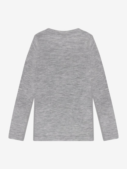 CeLaVi - Kinder Langarmshirt 100 % Wolle grau